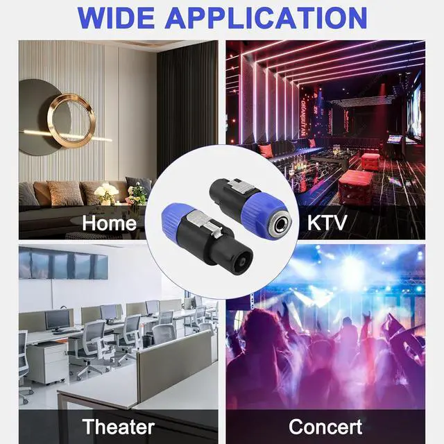 Alt view image 4 of 7 - Speakon to 1/4 6.35mm Adapter Connector NL4FX 4-Pole SpeakON Male to 1/4 Inch TS Female Mono Plug Twist Lock Cable Adapter for NL4FC, NL4FX, NLT4X, NL2FC(2 PCS