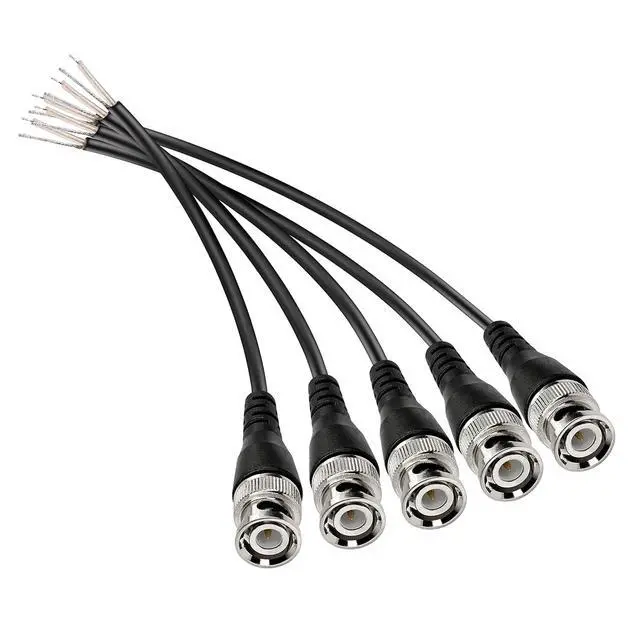 Main image of BNC Pigtail Cable Bare Wire, BNC Male Coaxial Connector Extension Plug with Open End Wire for CCTV Camera Terminal Adpater (5pcs BNC Male)