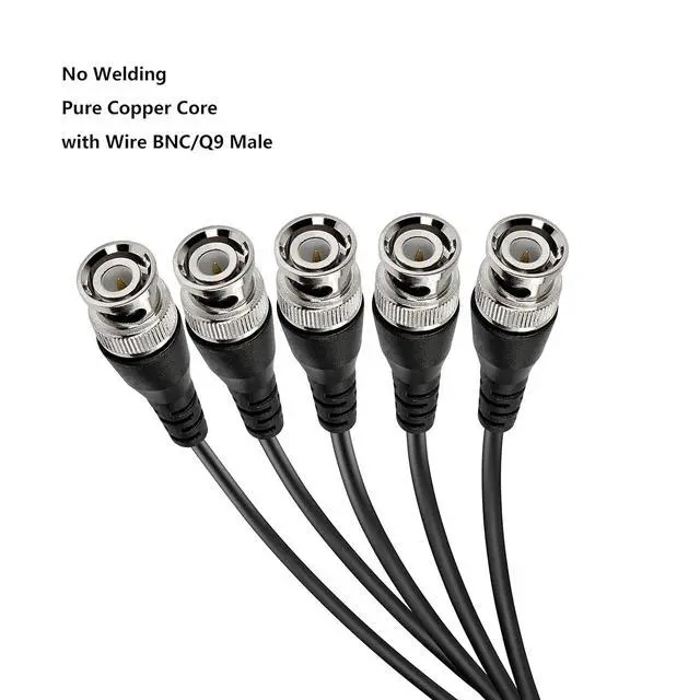 Alt view image 5 of 7 - BNC Pigtail Cable Bare Wire, BNC Male Coaxial Connector Extension Plug with Open End Wire for CCTV Camera Terminal Adpater (5pcs BNC Male)