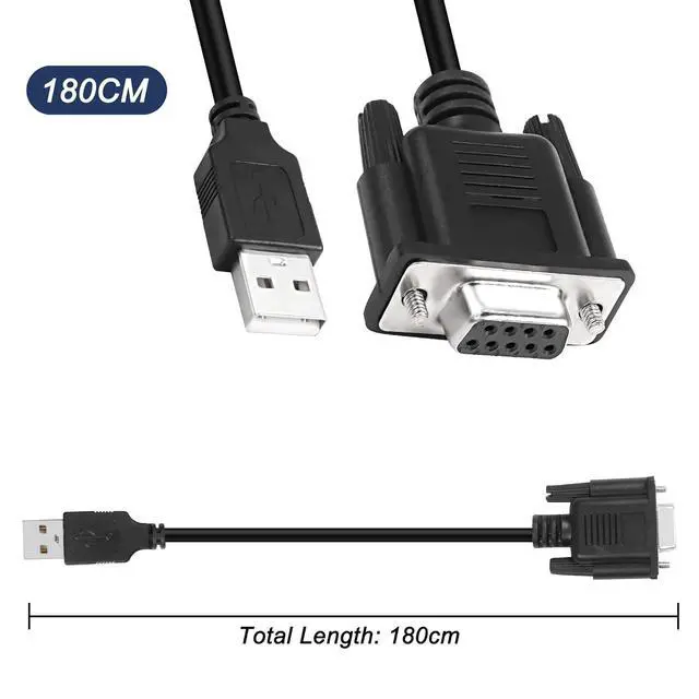 Alt view image 3 of 7 - USB to RS-232 DB9 Female Serial Adapter Cable, USB 2.0 Male to RS232 Com Female DB9 Serial Converter Cable (1.8M)
