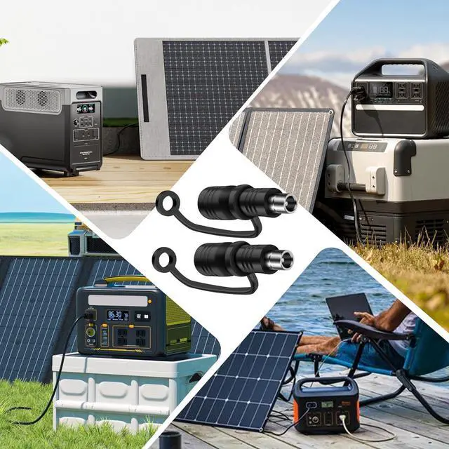 Alt view image 2 of 7 - DC 5.5x2.1mm to DC 8.0x2.0mm Connector Adapter, 2Pcs DC8020 Male to DC5521 Female Adapters for Solar Panel RV Portable Power Station