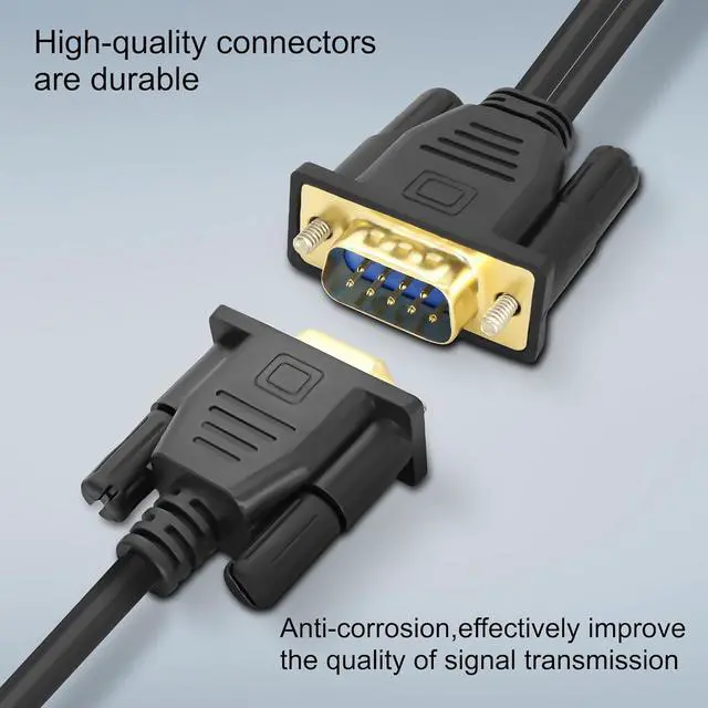 Alt view image 2 of 7 - DB9 Y Splitter Adapter Cable DB 9Pin 1 Male to 2 Female RS232 Extension Cord Wire Straight Through Serial D-Sub Port for Connecting PC Digital Machine Tools-50CM (1 Male to 2 Female)