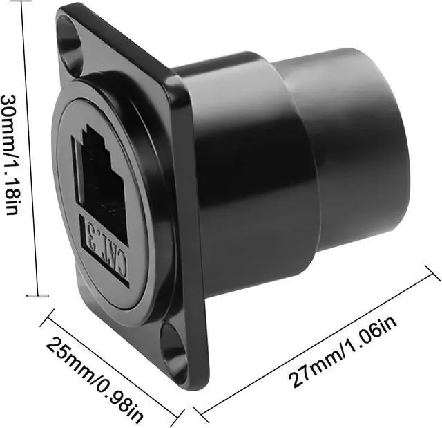 Alt view image 3 of 7 - D-Type RJ11/RJ12 Panel Mount Connector,RJ11 4P4C Cat3 Female to Female Flush Mount Telephone Pass Through Socket Connector for Voice Communication Telephone Mode Voice System (2PCS)