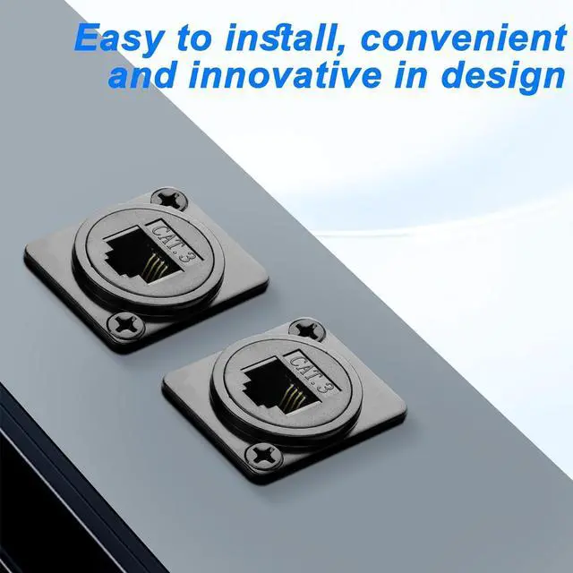 Alt view image 4 of 7 - D-Type RJ11/RJ12 Panel Mount Connector,RJ11 4P4C Cat3 Female to Female Flush Mount Telephone Pass Through Socket Connector for Voice Communication Telephone Mode Voice System (2PCS)