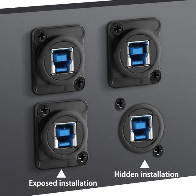 Alt view image 7 of 7 - D-Type USB 3.0 Type B Panel Amount to USB Type A Adapter Connector, USB3.0 AF/BF Adapter Type A Female to USB B Print Female Extender Convertor- 5Gbps for PC Scanner Fax Machine