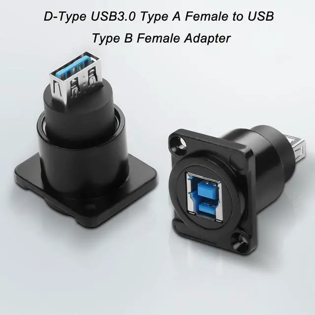 Alt view image 6 of 7 - D-Type USB 3.0 Type B Panel Amount to USB Type A Adapter Connector, USB3.0 AF/BF Adapter Type A Female to USB B Print Female Extender Convertor- 5Gbps for PC Scanner Fax Machine