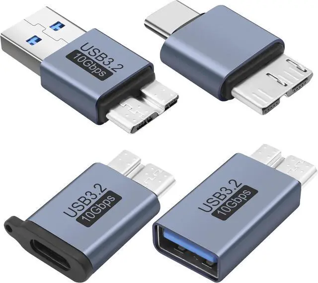 Main image of USB Micro B to USB A/C Hard Drive Converter 10Gbps USB 3.2 Micro B Male to USB A/Type C Male Female Extension Adapter Support Charge and Data Syncfor for Hard Drives,SSD Drives, Laptop