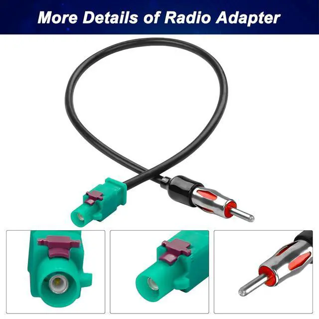 Alt view image 5 of 7 - Car Universal Vehicle Radio Antenna Adapter,Fakra Z Male to DIN ISO Male Plug Antenna Connector Cable for Car Audio HD Radio Head Unit CD Media Receiver-30CM (2 PCS)