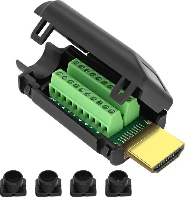 Main image of HDMI Solderless Adapter HDMI Male Screw Terminal Breakout Board HDMI 20PIN End Repair Kit Connector with Case Accessories