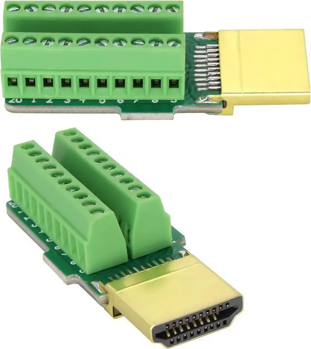 Alt view image 4 of 7 - HDMI Solderless Adapter HDMI Male Screw Terminal Breakout Board HDMI 20PIN End Repair Kit Connector with Case Accessories