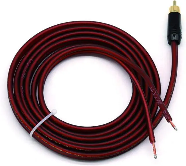 Alt view image 3 of 7 - Speaker Cable to Plug Adapter, Bare Wire to RCA, Audio Video Cable Repair