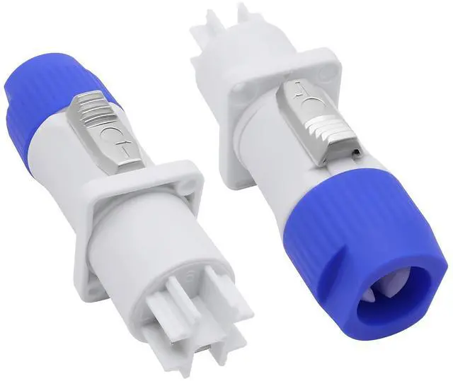 Alt view image 2 of 7 - Powercon 3 Pin AC Connector Male Chassis Plug Speaker Power Adapter Compatible with NAC3FCA, NAC3FCB, NAC3MA-1, NAC3MPB-1 for Audio Stage Light 20A/250V 2pairs (White)