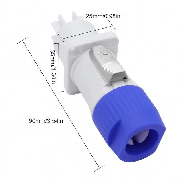 Alt view image 4 of 7 - Powercon 3 Pin AC Connector Male Chassis Plug Speaker Power Adapter Compatible with NAC3FCA, NAC3FCB, NAC3MA-1, NAC3MPB-1 for Audio Stage Light 20A/250V 2pairs (White)