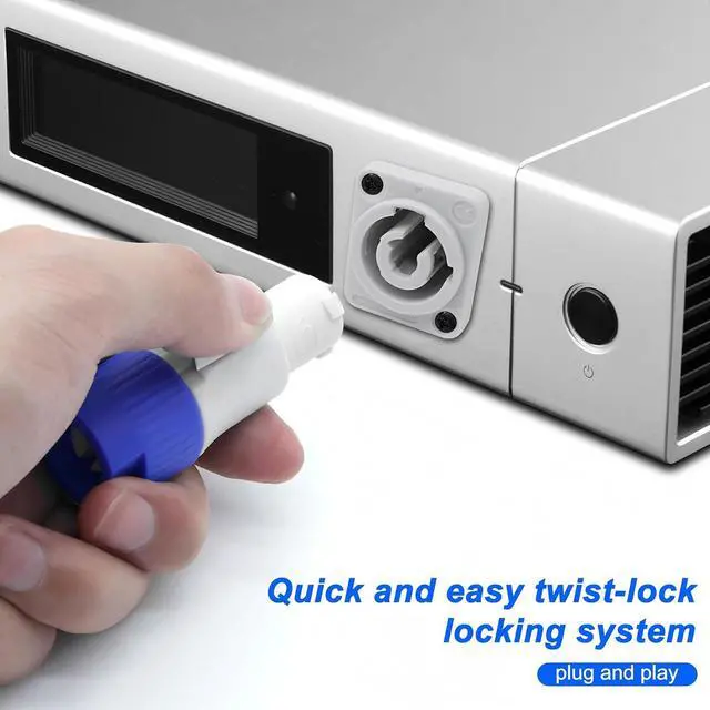 Alt view image 6 of 7 - Powercon 3 Pin AC Connector Male Chassis Plug Speaker Power Adapter Compatible with NAC3FCA, NAC3FCB, NAC3MA-1, NAC3MPB-1 for Audio Stage Light 20A/250V 2pairs (White)