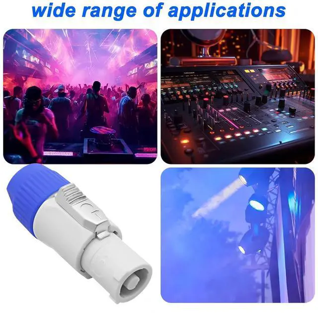 Alt view image 7 of 7 - Powercon 3 Pin AC Connector Male Chassis Plug Speaker Power Adapter Compatible with NAC3FCA, NAC3FCB, NAC3MA-1, NAC3MPB-1 for Audio Stage Light 20A/250V 2pairs (White)