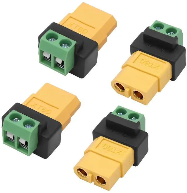 Main image of XT60 Solderless Connector Female to 2Pin Screw Terminal Adapter for Solar PanelPortable Power Station,Unmanned Aerial Vehicles, Model Aircraft Plug 4Pcs