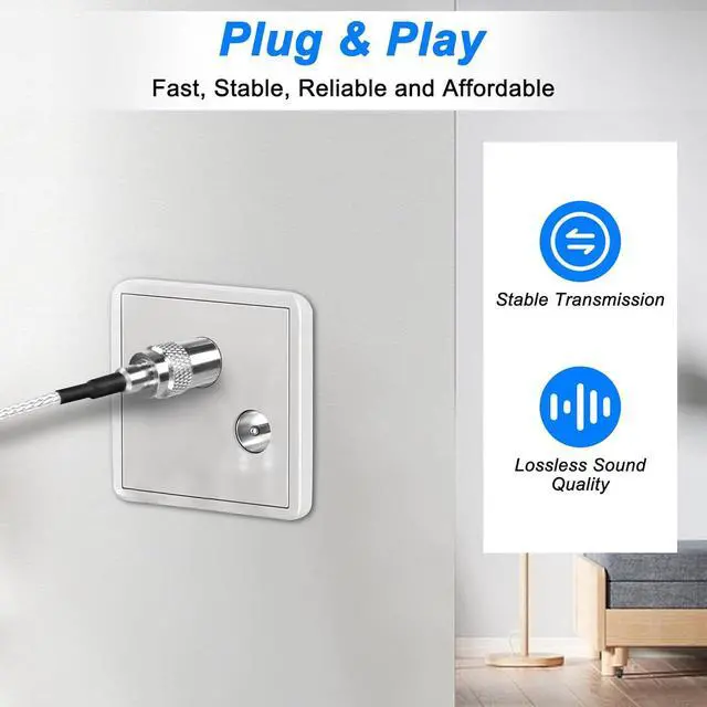 Alt view image 6 of 7 - 75 Ohm F Type Male to TV Type Pal Female Coaxial Cable RG316 TV Satellite Antenna RF Coax Adapter Cable Cord for HDTV, CATV, Modem, Satellite Receivers (6.6FT)