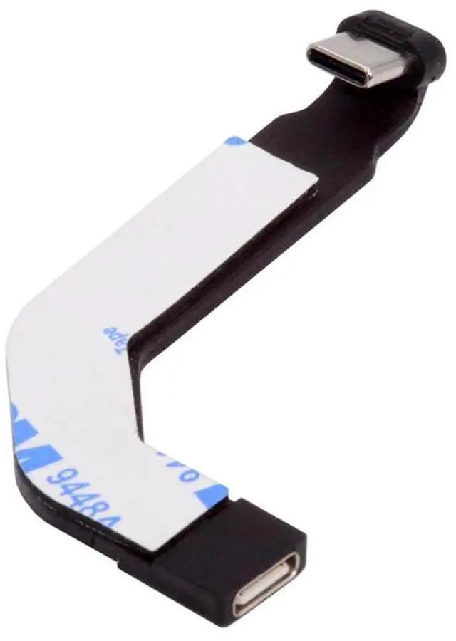 Main image of Angled Type-C Male to USB-C Female Extension Ultra Slim Data Cable Connector Protector 65W Fast Charge for Tablet Phone