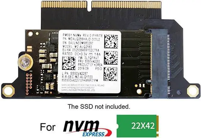 Alt view image 2 of 7 - M.2 NGFF M-Key NVME SSD Convert Card fit for Mac Pro 2016 2017 13" A1708