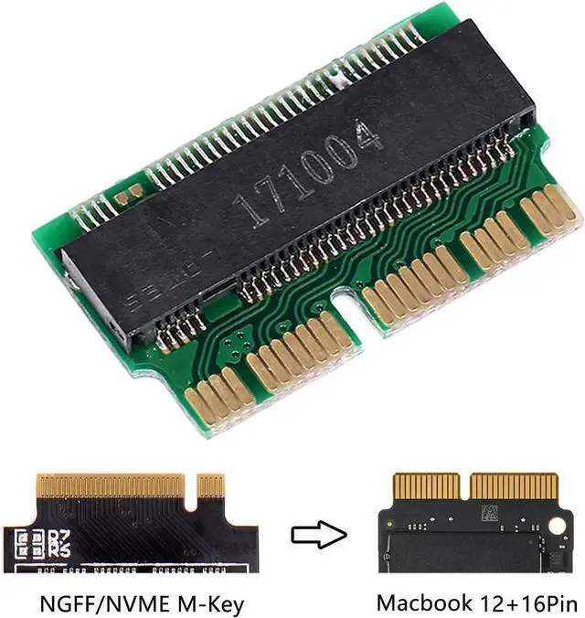 Alt view image 4 of 7 - 12+16pin 2014 2015 Mac to M.2 NGFF M-Key AHCI SSD Convert Card for MAC A1493 A1502 A1465 A1466