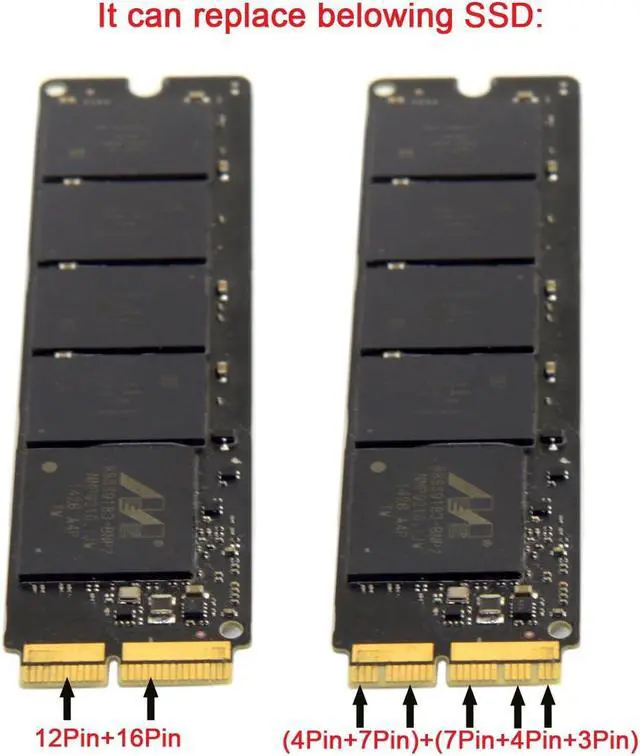 Alt view image 2 of 7 - 12+16pin 2014 2015 Mac to M.2 NGFF M-Key AHCI SSD Convert Card for MAC A1493 A1502 A1465 A1466