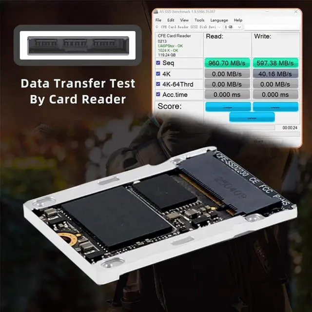 Alt view image 3 of 7 - Type-B CFexpress to NVME 2230 Memory Card Kit Case CFE CFB NGFF M-Key Adapter Alloy Shell for Camera 8K RAW PCIe Expansion