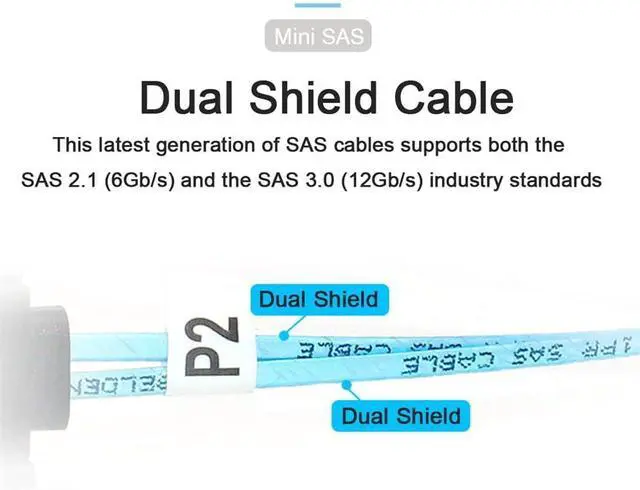 Alt view image 7 of 7 - Internal Mini SAS HD SFF-8643 to Mini SAS High Density HD SFF-8643 Data Server Disk Raid Cable 50cm