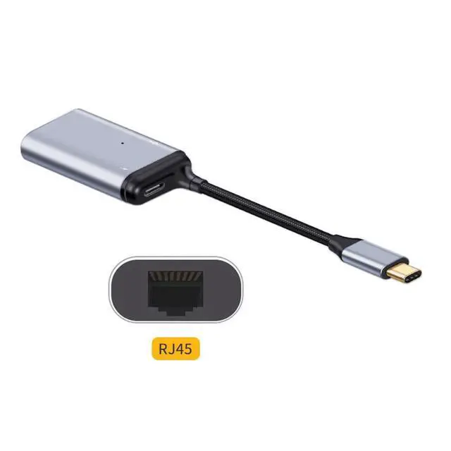 Alt view image 6 of 7 - USB-C Type-C USB3.1 to 1000Mbps Gigabit Ethernet Network LAN Adapter with Female PD Power Port