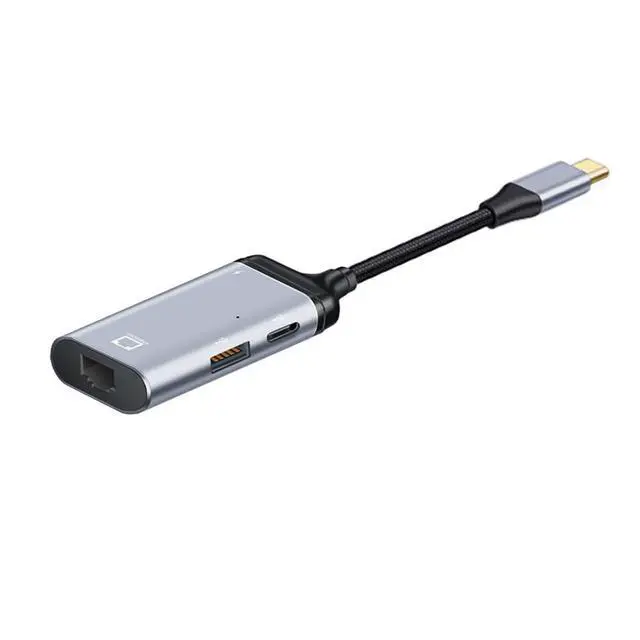 Alt view image 7 of 7 - USB-C Type-C USB3.1 to 1000Mbps Gigabit Ethernet Network LAN Adapter with Female PD Power Port