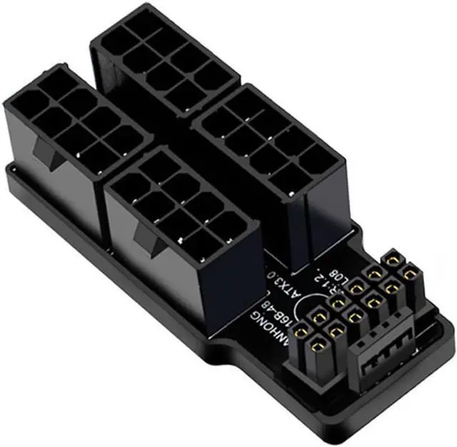 Main image of 12VHPWR ATX3.0 PCI-E 5.0 Power Modular Adapter to Four ATX 8P Up Angled 90 Degree for 4080 5090TI 16Pin 12+4P Graphics Card