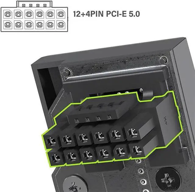 Alt view image 3 of 7 - 12VHPWR ATX3.0 PCI-E 5.0 Power Modular Male to Female Adapter Extension Up Angled 90 Degree for 3080 3090TI PSU 16Pin 12+4P Graphics Card
