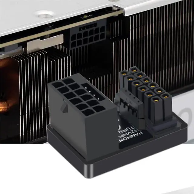 Alt view image 2 of 7 - 12VHPWR ATX3.0 PCI-E 5.0 Power Modular Adapter Male to Female Down Angled 360 Degree for 4080 5090TI 16Pin 12+4P Graphics Card