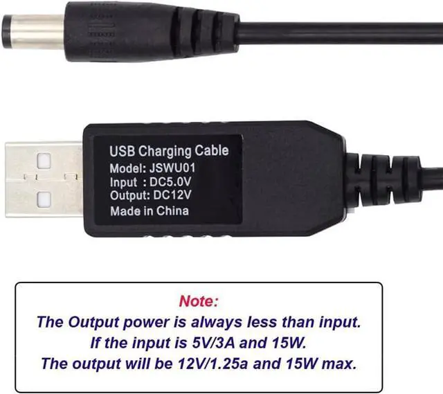 Main image of Cable 100cm USB 2.0 Type-A DC5V to DC12V 5.5x2.1mm 5.5x2.5mm Voltage Riser Boost Power Plug Barrel Connector