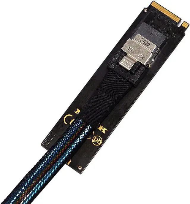 Alt view image 7 of 7 - NGFF M-Key NVME to U.2 U2 Kit SFF-8639 to SFF-8654 Slimline SAS PCIe SSD Adapter for Mainboard