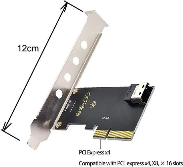 Alt view image 6 of 7 - PCI-E 4X to U.2 U2 Kit SFF-8639 to SFF-8654 Slimline SAS NVME PCIe SSD Adapter for Mainboard