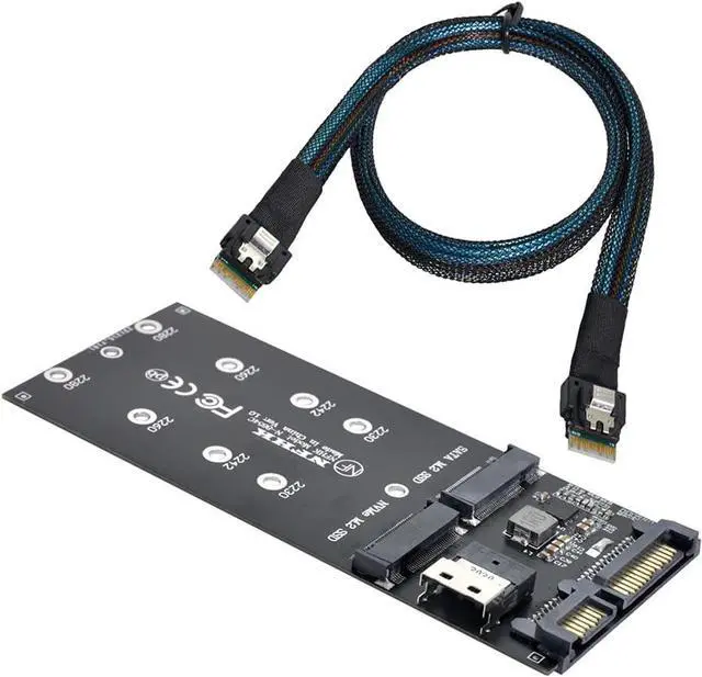 Main image of SFF-8654 Cable & Card U2 Kit NGFF M-Key to Slimline SAS NVME PCIe SSD SATA Adapter for Mainboard