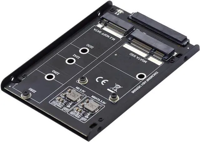 Main image of Dual MSATA NGFF B+M SSD Card JBOD Raid0 Span Bridge to 2.5inch SATA Combo HDD Disk Drive Enclosure