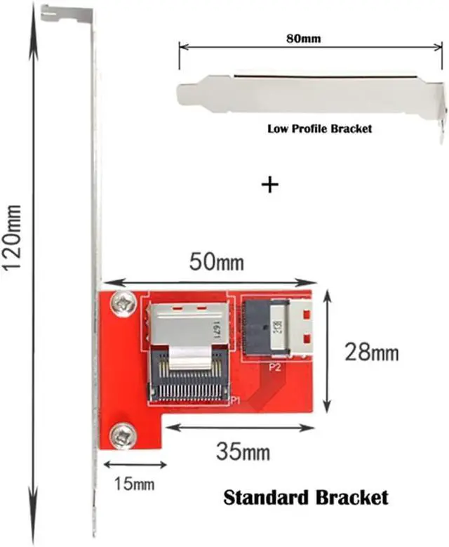 Alt view image 3 of 7 - PCI-Express 4.0 Slimline SAS SFF-8654 to Mini SAS SFF-8087 PCBA Female Adapter with Bracket