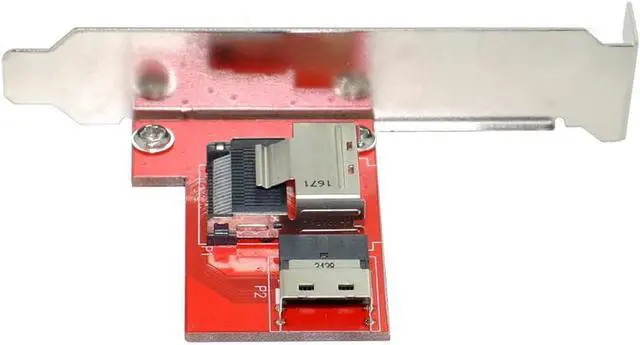 Main image of PCI-Express 4.0 Slimline SAS SFF-8654 to Mini SAS SFF-8087 PCBA Female Adapter with Bracket