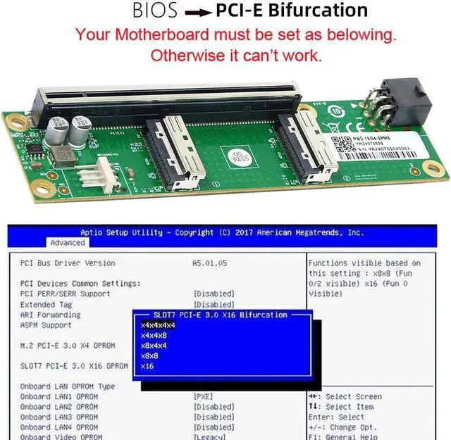 Alt view image 2 of 7 - Adapter Dual MCIO 8i Mini Cool Edge IO SFF-TA-1016 to PCIE5.0 PCI-Express 16x VROC Adapter for Mainboard SSD Graphics Card