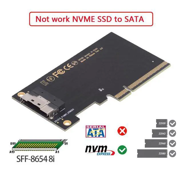 Alt view image 5 of 7 - Single External Slimline 74Pin SFF-8654 8X to PCIE4.0 Raid Card VROC Raid0 Hyper Adapter