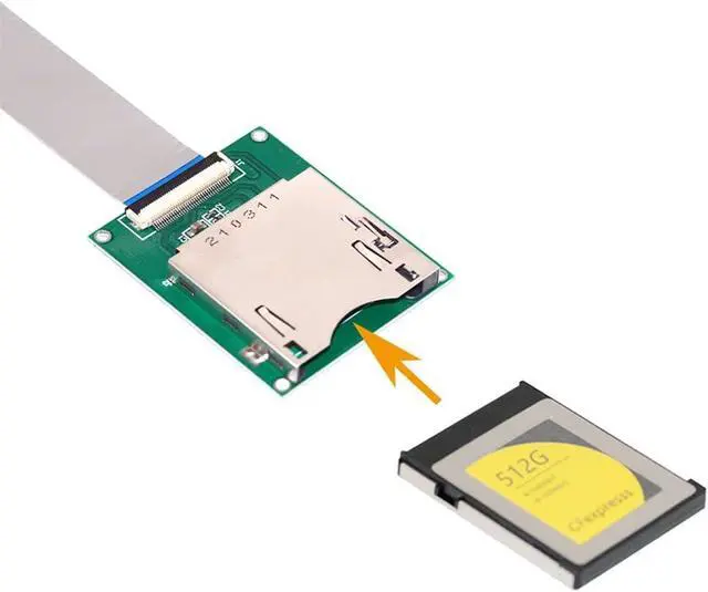 Alt view image 3 of 7 - Adapter for Mainboard NGFF M.2 NVMe to CF Express Extension Cable M2 M-Key for CFE Type-B Support R5 Z6 Z7 Memory Card