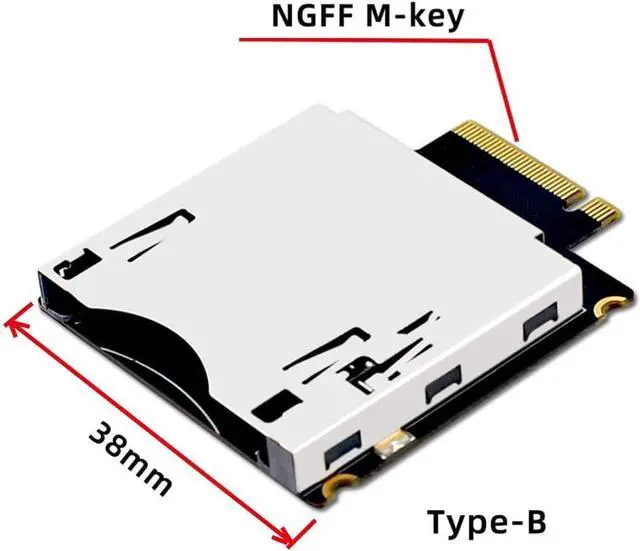 Alt view image 4 of 7 - NGFF M.2 NVMe Host to CFExpress CFB Extension Adapter M2 M-Key for CFE Type-B Support R5 Z6 Z7 Memory Card