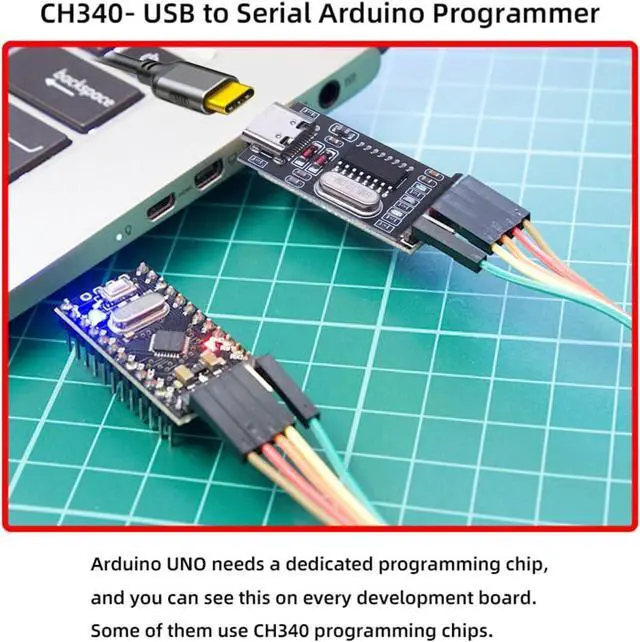Alt view image 6 of 7 - USB-C Type-C Female to TTL Converter UART STC Module Serial Programmer CH340G CH340 3.3V 5V Adapter Replace PL-2303