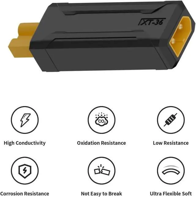 Alt view image 2 of 6 - Adapter XT30 Male Protocol to XT30 Female Fast Charging Adapter for RC Lipo Battery Quadcopter Multicopter Aeromodelling