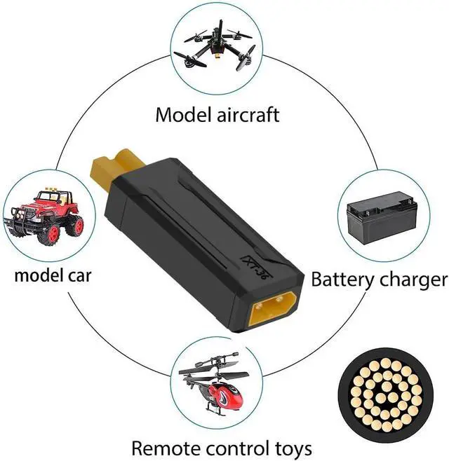 Alt view image 6 of 6 - Adapter XT30 Male Protocol to XT30 Female Fast Charging Adapter for RC Lipo Battery Quadcopter Multicopter Aeromodelling