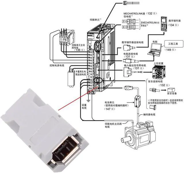 Alt view image 7 of 7 - SM-6E I/O Connector IEEE 1394 6Pin CN3 Socket 55100-0670 Female JZSP-CMP9-1-E Compatible with Yaskawa Panasonic Servo 54280-0609