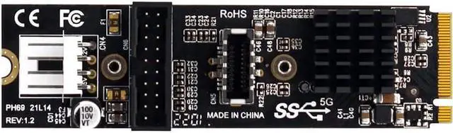 Main image of 5Gbps Type-E USB 3.1 Front Panel Socket & USB 2.0 to NVME NGFF M-Key Express Card VL805 Adapter for Motherboard