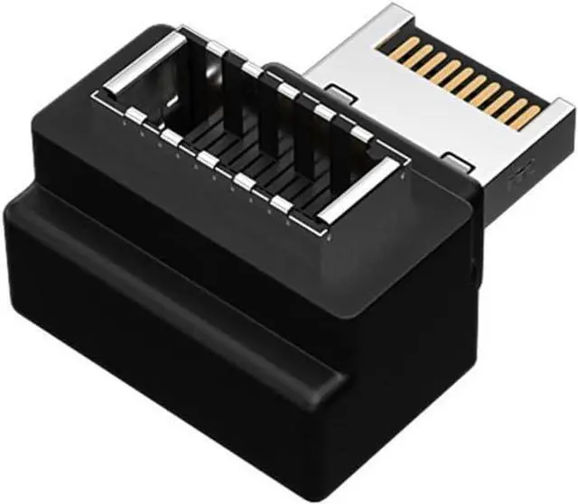 Alt view image 2 of 7 - 3pcs USB 3.1 Front Panel Header Female Type-E to Male Type-A & Type-C USB-C Motherboard Extension Data Angled Adapter