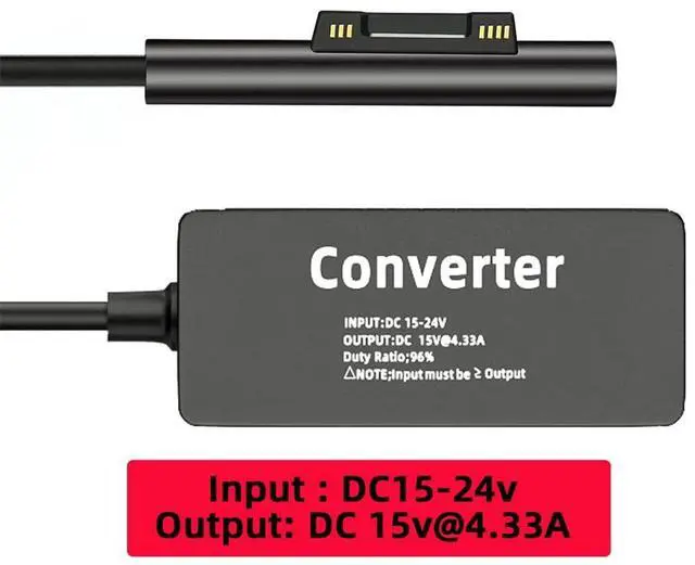 Alt view image 2 of 7 - 65W 20V 15V-24V DC 7.4x5.0mm Jack to Surface Pro3 Pro4 Pro5 Pro6 Pro7 Pro8 Pro9 Book Pro Charge Cable
